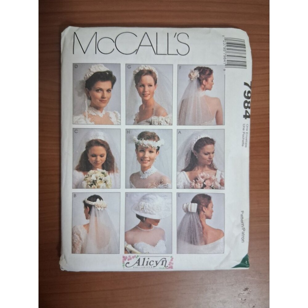 VTG McCall's UNCUT Sewing Pattern 7984 Wedding Bridal Veils 1995 90s Y2K
